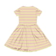 thumbnail image 4 of XADYUY Girls Summer Dress Size 7-8 Casual A-Line Short Sleeve Girls Tshirt Dresses Striped Crew Neck Sundresses Basic Swing Skirt with Pockets,5-6Years,Beige, 4 of 6