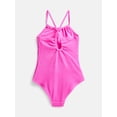 thumbnail image 2 of Wonder Nation Girls Cross Back Popcorn One Piece Swimsuit, Sizes XS-XL, 2 of 3