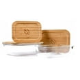 thumbnail image 3 of STONE & CLAY Food Storage Containers Set - Glass Meal Prep Lunch Boxes with Bamboo Lids - Reusable, Microwavable, & Dishwasher Safe - 3 Rectangle Containers - Small (35oz), Medium (51oz), Large (76oz), 3 of 5