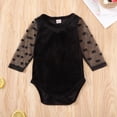 thumbnail image 2 of Bagilaanoe Newborn Baby Girl Velvet Rompers Long Sleeve Bodysuits 6M 9M 12M 18M Infant Casual One Piece Short Jumpsuit, 2 of 7