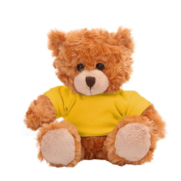 Made By Aliens Teddy Bear 11 Inch, Stuffed Animal Personalized Gift - Great Present for Mothers Day, Valentine Day, Graduation, Birthday,Anniversary, get Well,Christmas (Mocha Bear, Yellow)