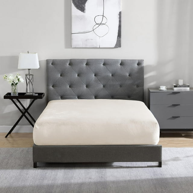 Sábana bajera ajustable Cathay Home, piel de felpa doble, 100% microfibra