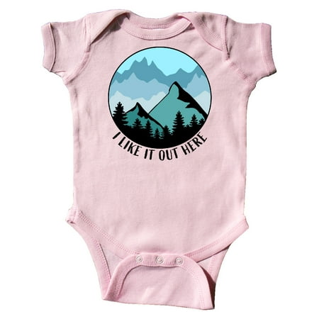 

Inktastic I Like It Out Here Mountains in Blue Gift Baby Boy or Baby Girl Bodysuit