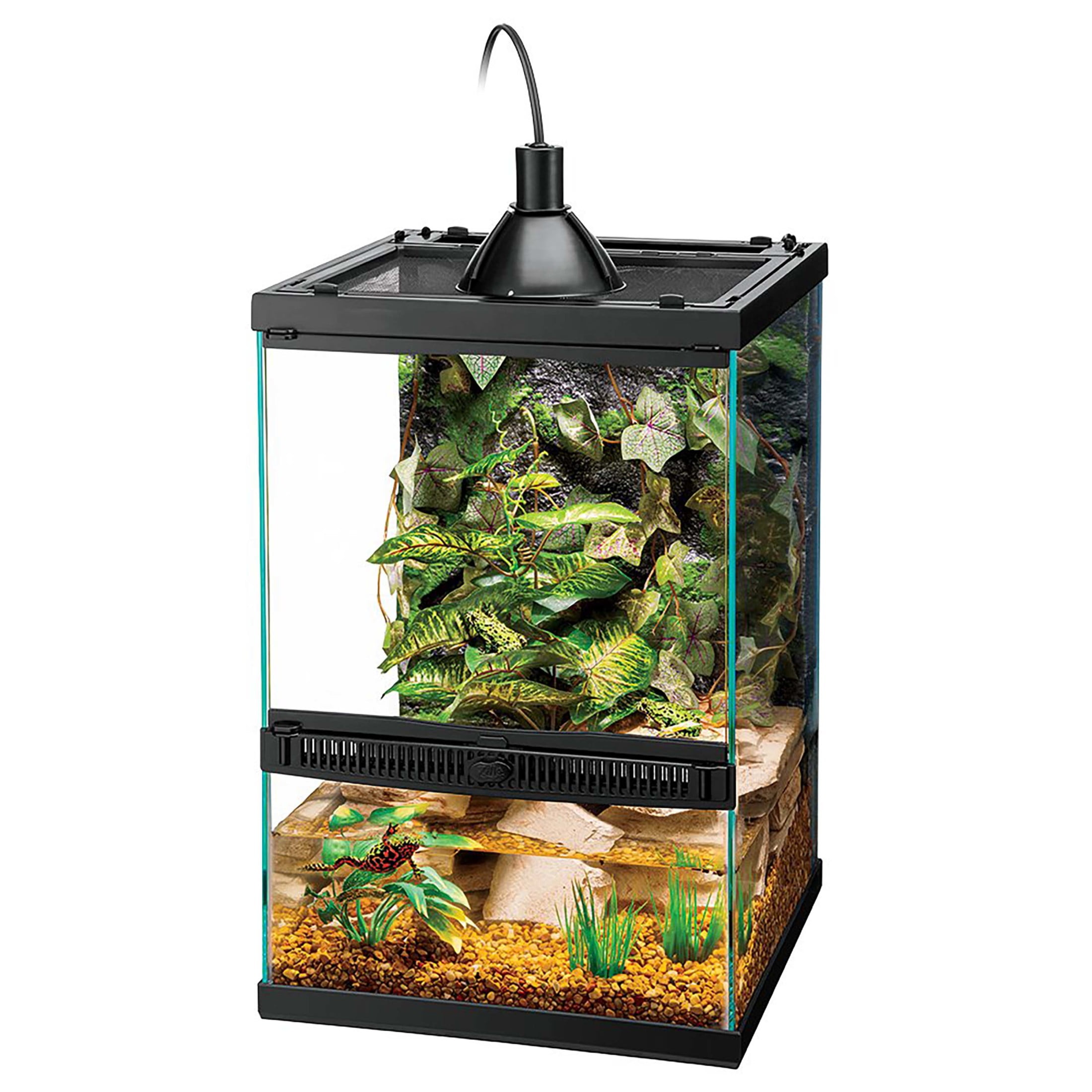 Zilla Tropical Reptile Vertical Starter Kit with Mini Halogen Lighting ECOM Walmart