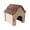 A003- C (Nut House), variant on Hamster House, Two-Tone Wood Hamster Hideout, Diy Assembled 4X4X4.5 in Nesting Hut Sleeping House, Chew Proof Ventilated Pet Hiding Spot with Window Entrance, Small Pet Supplies