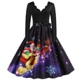 thumbnail image 2 of Fridja Robe Vintage Automne Hiver Manches Longues Col en V Années 1950 Femme au Foyer Soirée Bal, 2 of 8