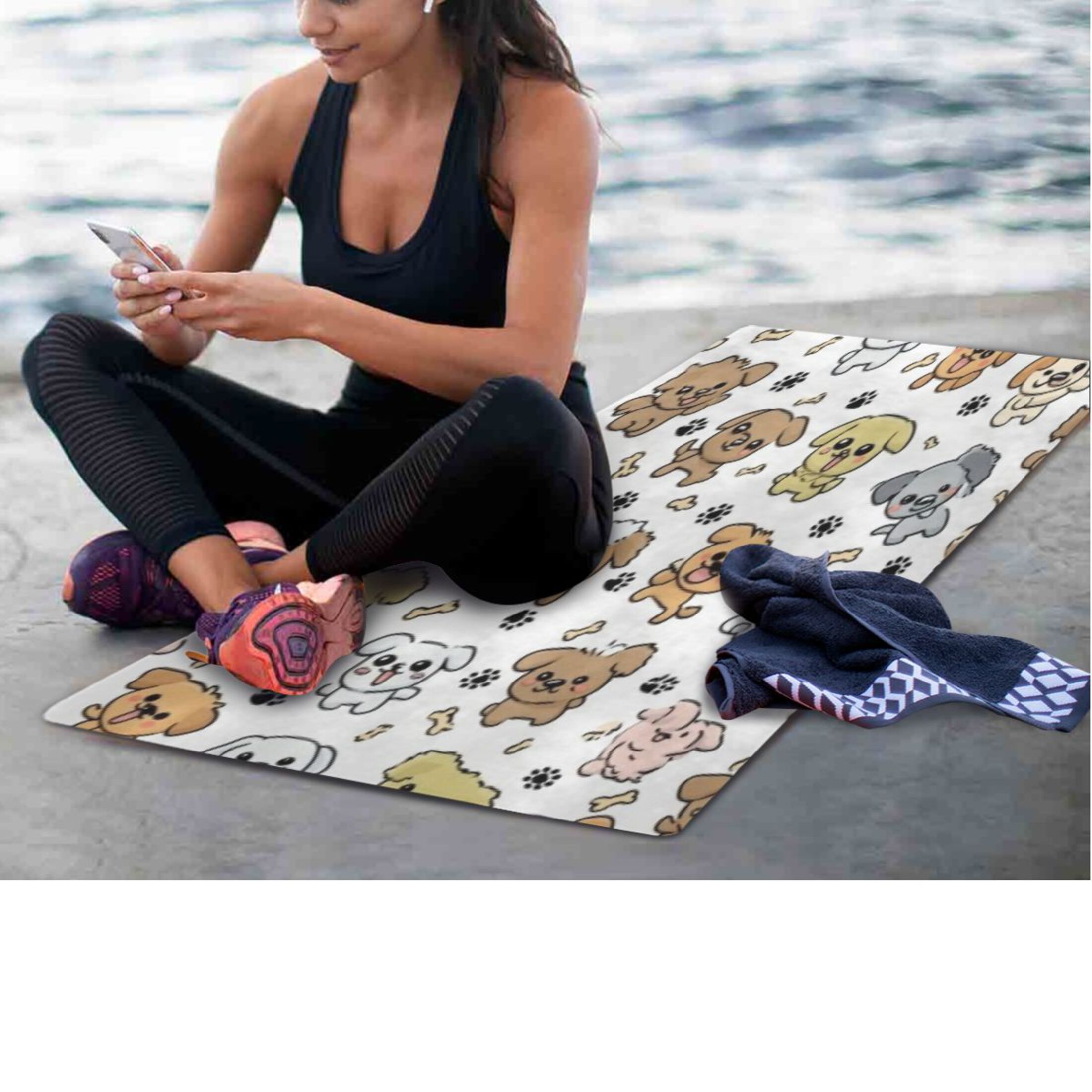 BZSMCE Yoga Mat Women Fitness Mat Puppy Pattern Pattern