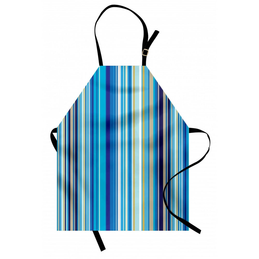 Blue Apron Vertical Stripes Repeating Retro Revival Pattern Funky ...