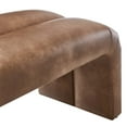 thumbnail image 6 of Accent Chair Bench Ottoman, Brown, Vegan Leather, Living Kitchen Cafe Bistro Hospitality Restaurant, Modern Contemporary HB36696, 6 of 9