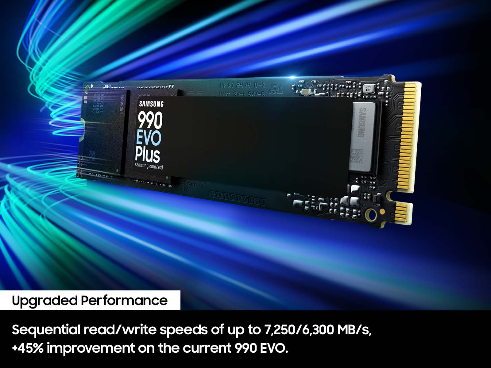 Samsung, SSD, 990 EVO PLUS 4TB, PCIe Gen 4x4 Speeds Up-to 7,250 MB
