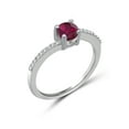 thumbnail image 2 of 0.68 Carat T.G.W. Ruby Gemstone and White Diamond Accent Sterling Silver Ring, 2 of 4