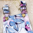 thumbnail image 6 of Toddler Jumpsuit and Romper Toddler Baby Girls Clothes Short Sleeve Soild T-Shirt and Butterfly Overalls Shorts Sets Summer 2 PCS Outfits 0-3Y, 6 of 7