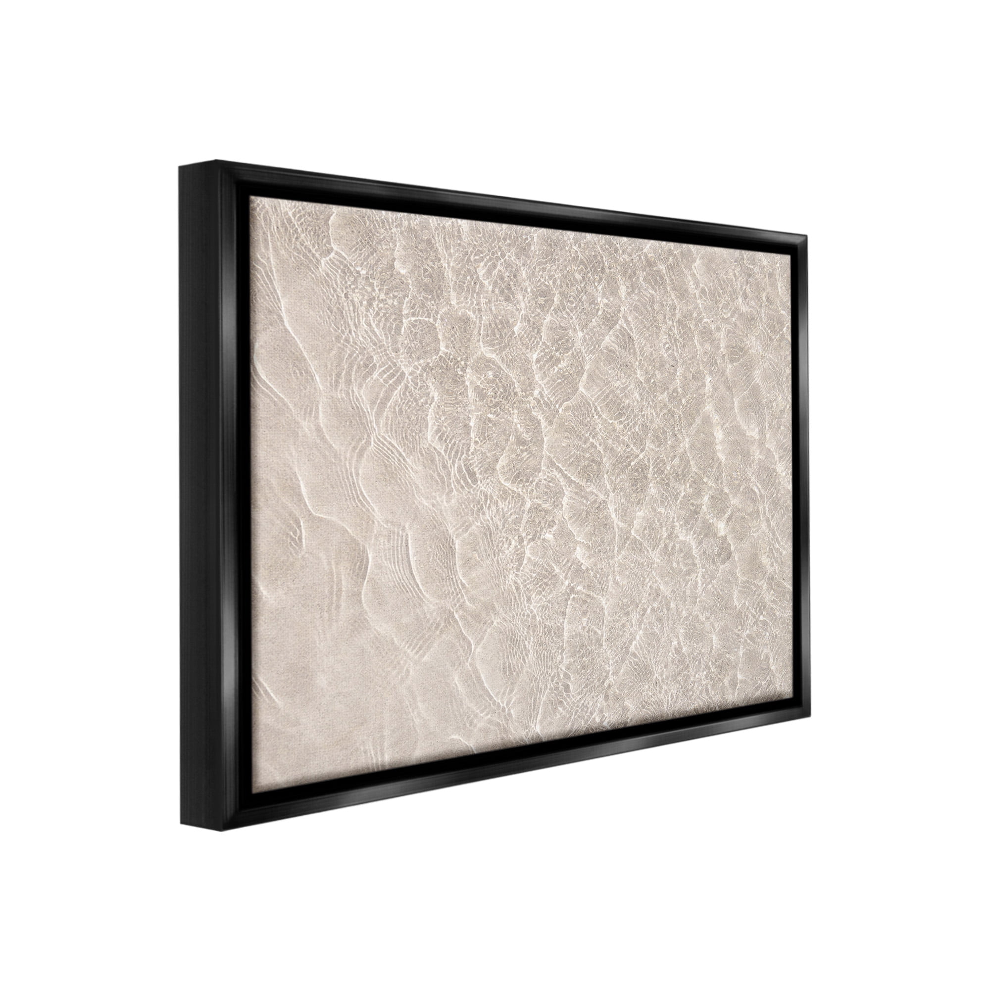 Stupell Industries Aerial View Beach Ripples Landscape Painting Black Floater Framed Canvas Art Print Wall Art, 21 x 17