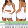 thumbnail image 2 of Conjunto De Pantalones Cortos De Yoga Mujeres Crop Tops + Shorts Casual Chaleco Tops + Shorts Ropa deportiva Trajes (Blanco L) Cgtredaw para Mujer Blanco T M, 2 of 6