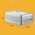 thumbnail image 4 of Organizador de contenedores reutilizables de 2 capas para refrigerador con cajón para huevos Gris L, 4 of 9