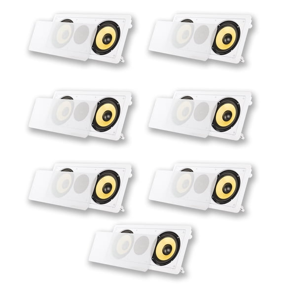 Acoustic Audio HD6c In-Wall Dual 6.5" Speakers Home Theater Surround Sound 7 Speaker Set