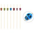 thumbnail image 4 of 400 Piezas Selecciones de Cóctel de Calavera Palitos de Fruta Palillos de Dientes Sándwich Aperitivo Brochetas de Bambú para Decoraciones de Fiesta de Cumpleaños de Boda (Color del Arco Iris). Afortunado Sencillez, 4 of 5