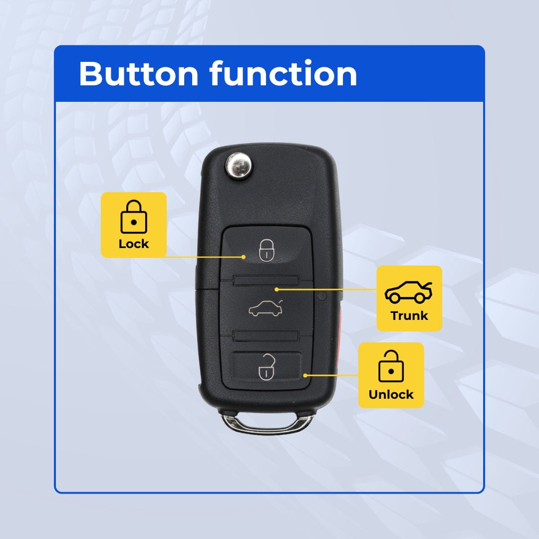 Replacement Flip Key Fob for Volkswagen Golf 2016 FCC NBG010180T Part Number 5K0837202 5K0837202AK 5K0837202AE Pack of 2