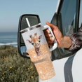 thumbnail image 3 of Giraffe Gift: 40 oz Insulated Stainless Steel Tumbler with Handle & Straw, 3 of 6