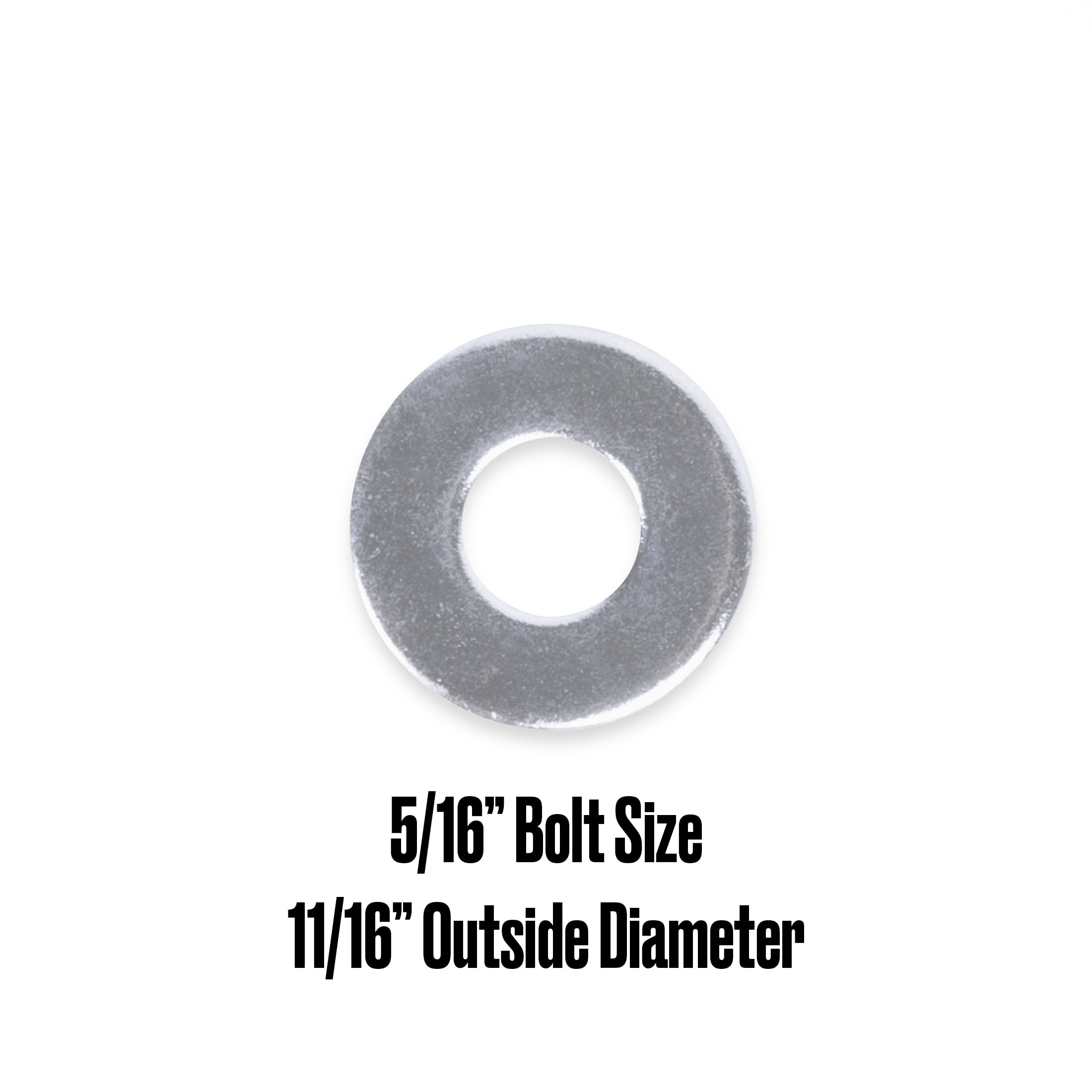 (7 pack) Hillman Flat Washers, 5/16", Steel, Zinc Finish, USS Washers, Silver, 18 pack