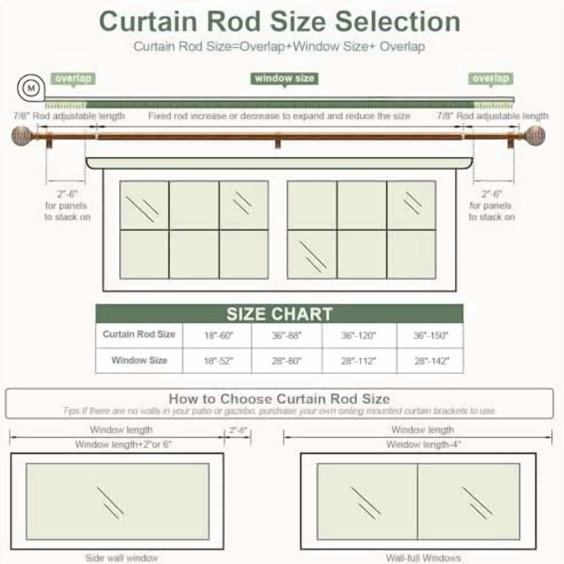 2 Pack Gold Curtain Rods for Windows 48 to 84 Inch,1'' Diameter Drapery Rods with Imitation Wood Grain Leaf Pattern Finials,Boho Adjustable Heavy Duty Curtain Rods Set,36-88'',Antique-Gold Wood