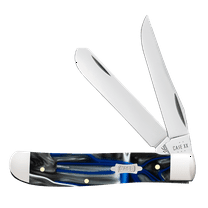 Case XX Knives Mini Trapper 1st Run Dark Red Burlap Micarta 82271 Carbon Steel 1/250 Pocket Knife