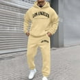 thumbnail image 2 of CONZONE Mens 2 Piece Sweatsuits Casual Men's Jogging Tracksuit Set Letter Graphic Pullover Hoodie Pants Sweat Suit for Men Cozy Fall Winter Athletic Track Suit Outfits, 2 of 4