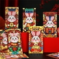 thumbnail image 6 of 6Pcs Rabbit Year Red Packet Creative Folding Cartoon Chinese New Year Money Envelope (125mm X 80mm), 6 of 7