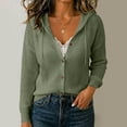 thumbnail image 2 of Axdhxbd Hollow Out Hooded Cardigan Sweater for Women Button Up Open Front Sweaters Loose Fit Lightweight Long Sleeve Crochet Sweaters M, 2 of 7