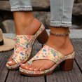 thumbnail image 4 of Dakaela Womens Chunky Heels Sandals Flower Orthopedic Wedge Dress Shoes Toe Ring Backless Ladies Casual Work Walking Sandal Size 6-10 Pink, 4 of 9