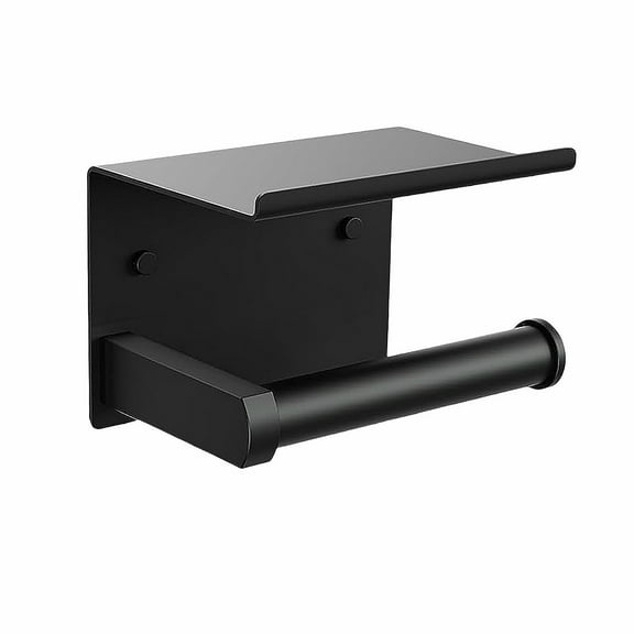 Toilet Paper Holder with Shelf, Adhesive or Screw Wall Mount Toilet Paper Storage, Stainless Steel Toilet Paper Rollers ,Rustproof Toilet Tissue Holder for Bathroom(Brushed Nickel)