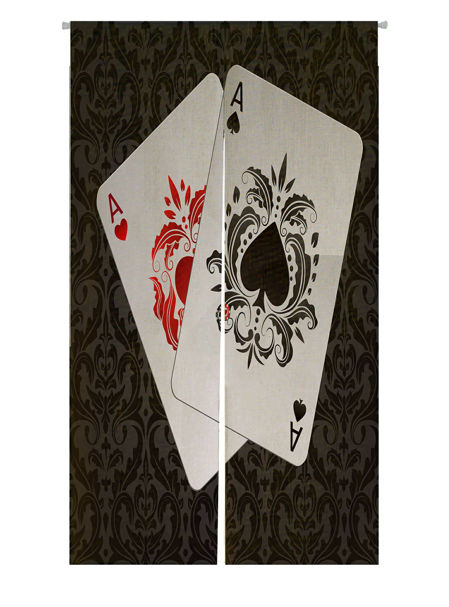 Eczjnt Two Aces Playing Cards Casino Poker Chips Japanese Noren Curtain Doorway Door Window Treatment Curtains Cotton Linen Curtain Size 85x150 Cm Walmart Com Walmart Com