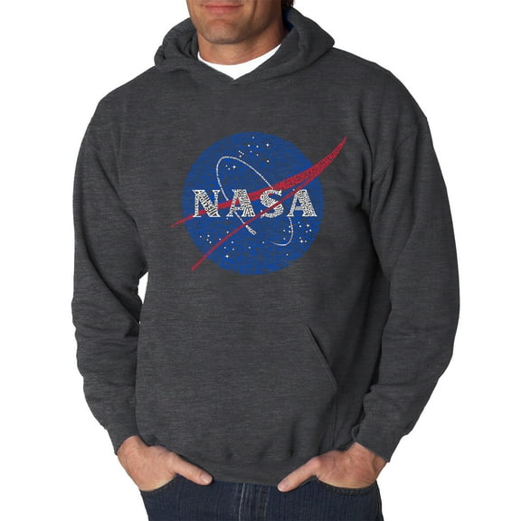 LA Pop Art Men's Word Art Hooded Sweatshirt - NASA's Most Notable Missions