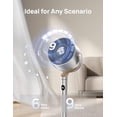 thumbnail image 5 of Dreo Ventilador inteligente para dormitorio, ventiladores oscilantes omnidireccionales de 120° +120°, ventilador de pedestal silencioso de 90 pies con luz RGB, 9 velocidades, 6 modos, 20 dB, temporiza, 5 of 5