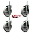 thumbnail image 2 of 5 Inch Semi Steel Wheel Swivel 5/8 Inch Threaded Stem Caster Set Service Caster, 2 of 2