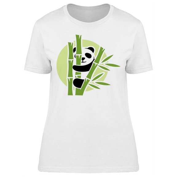 Panda Holding On To Bamboo Cute T-Shirt Women -Image by Shutterstock, Female x-Large