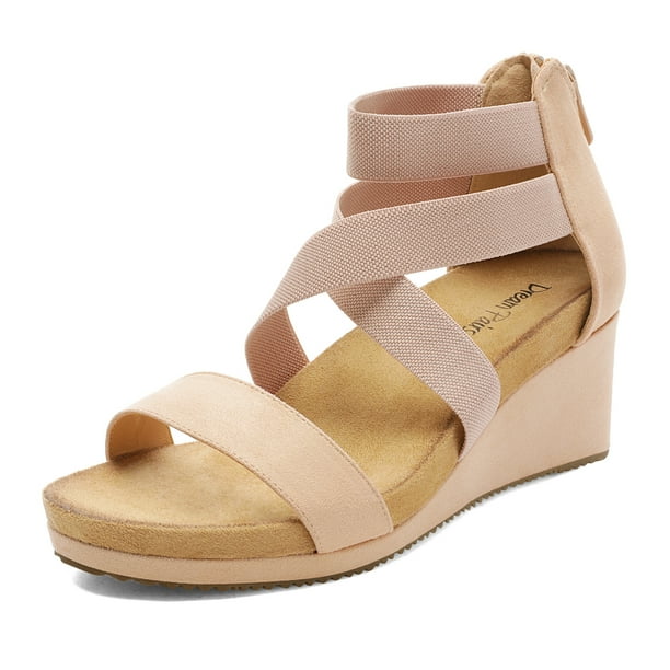 elastic ankle strap flat sandals