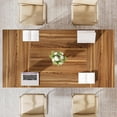 thumbnail image 3 of Finmind 6 ft Wood Conference Table, Large Boardroom Desk with Solid Wood Legs, 3 of 8