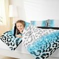 thumbnail image 4 of jejeloiu Wild Cheetah Pattern Full Size Comforter Sets,Blue Glitter Print Bedding Comforter Set,Jungle Animal Bedding Sets For Boys Girls,Super Cozy Room Decor Reversible,3pcs, 4 of 8