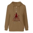 thumbnail image 3 of Pntutb Moda Mujer Navidad Impreso Bolsillo Blusa De Manga Larga Casual tops Sweatershirt Botón Sudaderas Con Capucha Pntutb Pntutb-1565, 3 of 4