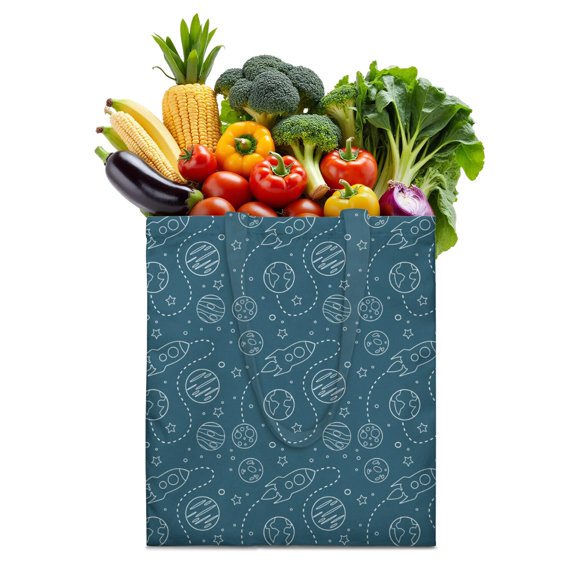Cute Celestial Print Reusable Grocery Bag - Foldable, Durable & Large Capacity Tote
