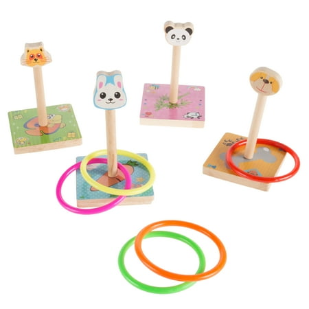 Kids Zoo Animal Ring Toss Game Set- Old-Fashioned Horseshoe by Hey! Play!