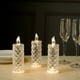 Efavormart 3 Pack | 6" Warm White LED Rose Halo Battery Operated Candle Lamps, Acrylic Diamond ...