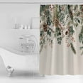 thumbnail image 2 of Christmas Winter Shower Curtain, 36" x 72", Pine Tree Berry Eucalyptus Retro Linen Waterproof Bathroom Curtain Washable Shower Curtain Set with 12 Hooks, 2 of 6