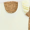 thumbnail image 3 of lnmuld Girls Ruffle Sleeve Solid One Piece Swimsuit Beige Minimalist Summer Swimwear Size:5-6 Years, 3 of 6