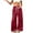 Hot Pink, variant on ohmzyzo Womens Suede Palazzo Pants Drawstring Elastic Waist Wide Leg Pants Trendy Baggy Casual Business Trousers with Pockets