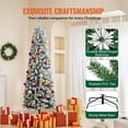thumbnail image 6 of 6.5ft Prelit Flocked Christmas Tree with 250 Warm White LED Lights and 814 Tips, Durable Metal Hinged Branches, Flame-Retardant PVC Tips, Sturdy Metal Base, Easy Assembly for Holiday Decorations, 6 of 11