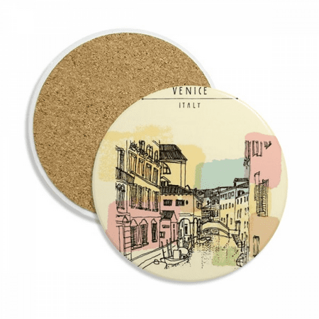 

Italy Venice Landmark Pattern Coaster Cup Mug Tabletop Protection Absorbent Stone