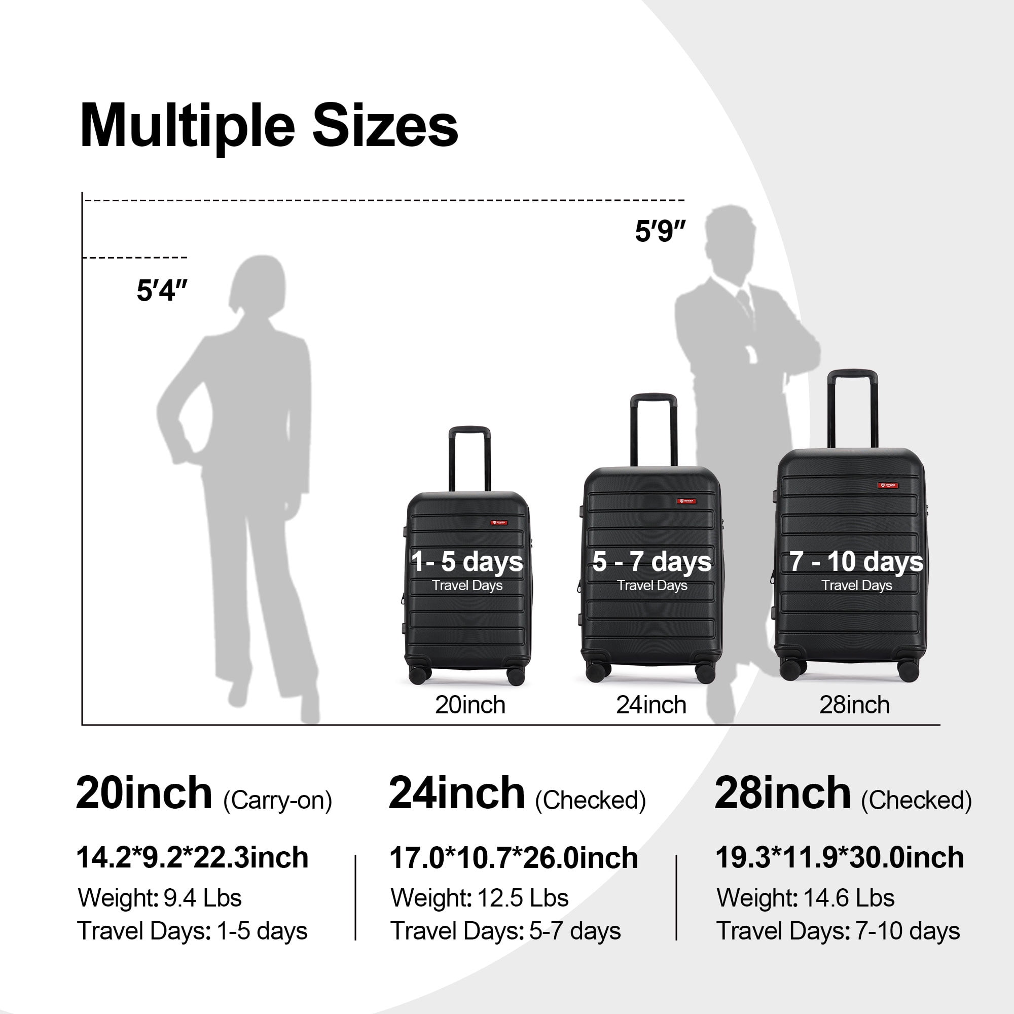 GinzaTravel 3-Piece Hardshell Spinner Luggage Set, 28 inch GinzaTravel 3-Piece Hardshell Spinner Luggage Set, 28 inch