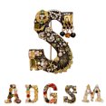thumbnail image 3 of Letter Shaped Brooch Scarf Clothes Decorative Brooch Breast Pin Pearl Rhinestone Badge Jewelry A, 3 of 8